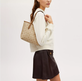 C*ACH - Small City Tote In Signature Canvas - Khakhi/Gold (AD-Sep)